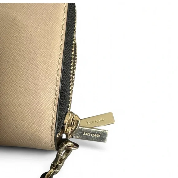 Kate Spade Colorblock Large Continental Wallet Back Beige New - Picture 3 of 8